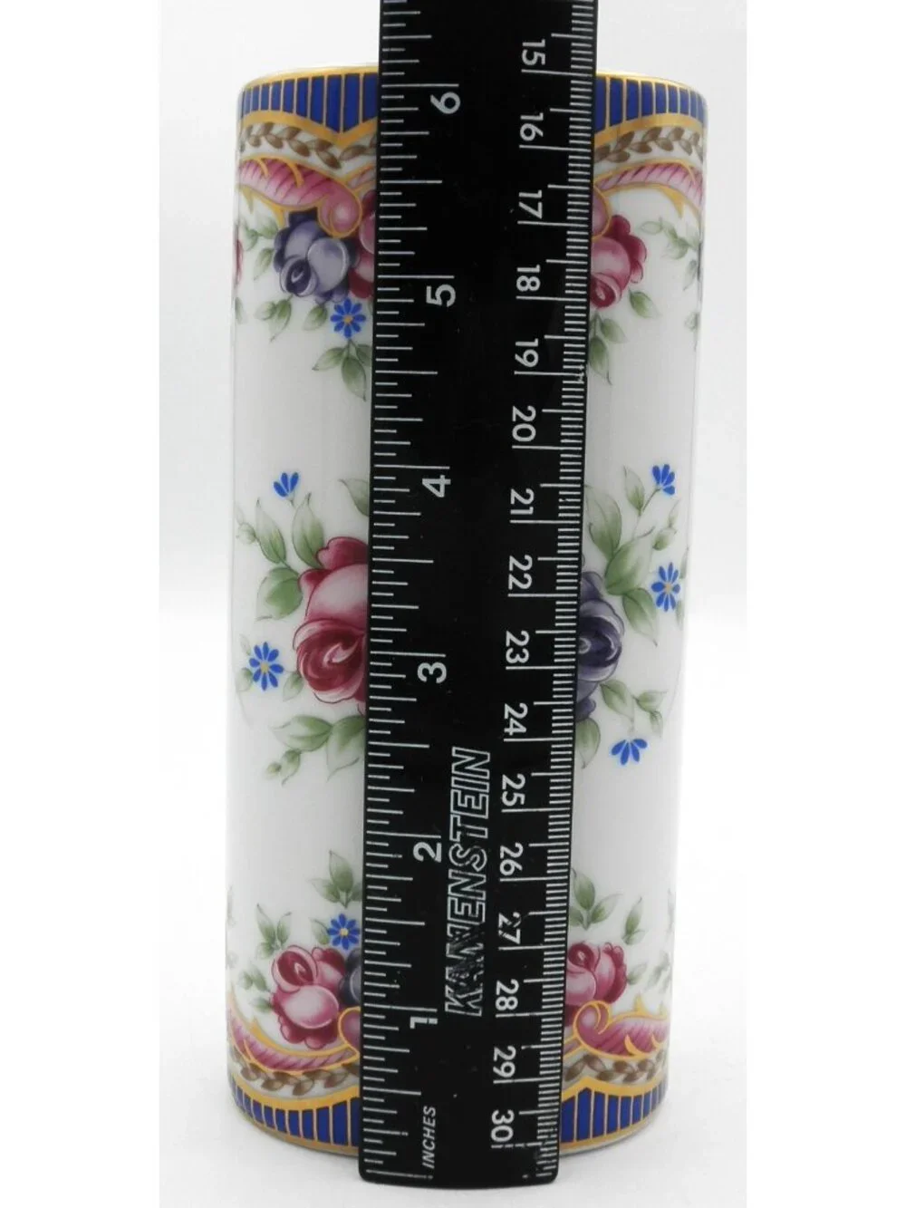 Lefton Porcelain Bud Vase Hand Painted Flowers Red Purple Blue Vintage 1992